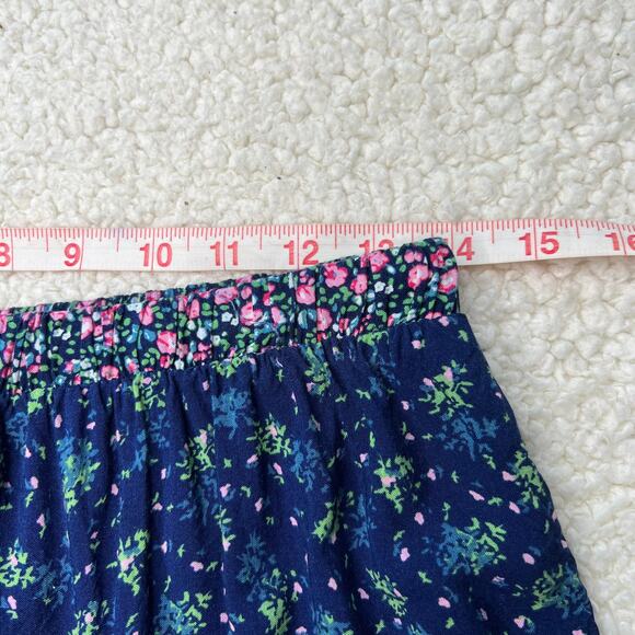 Mossimo Navy Floral Elastic Waist High Rise Dress Shorts Small - Picture 5 of 7